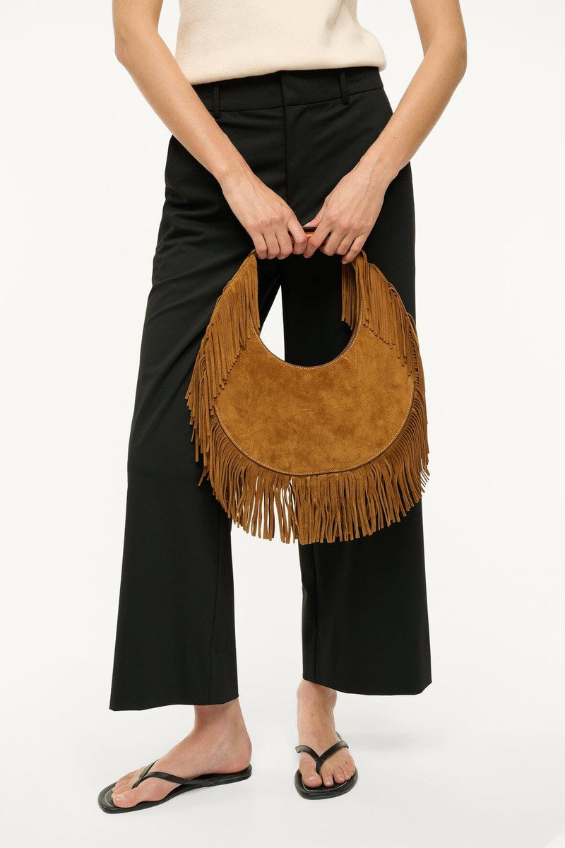 STAUD MOON TOTE BAG TAN FRINGE 4