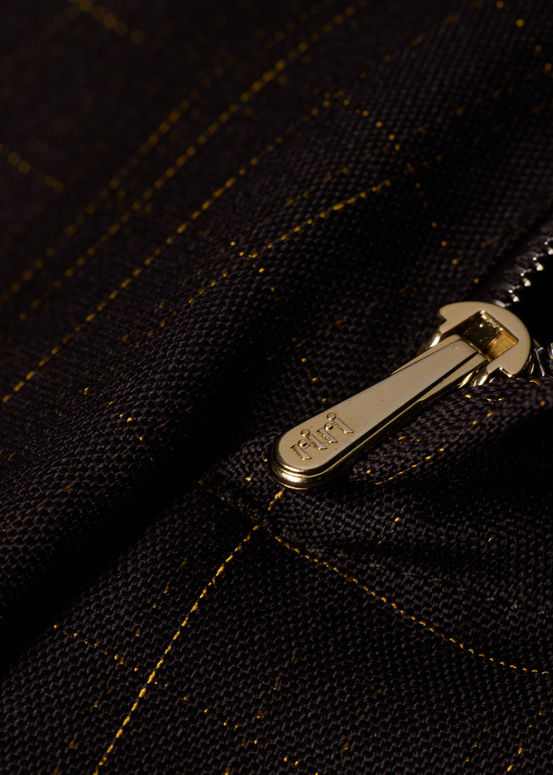 Aubergine Wool Check Pleated Shorts 6