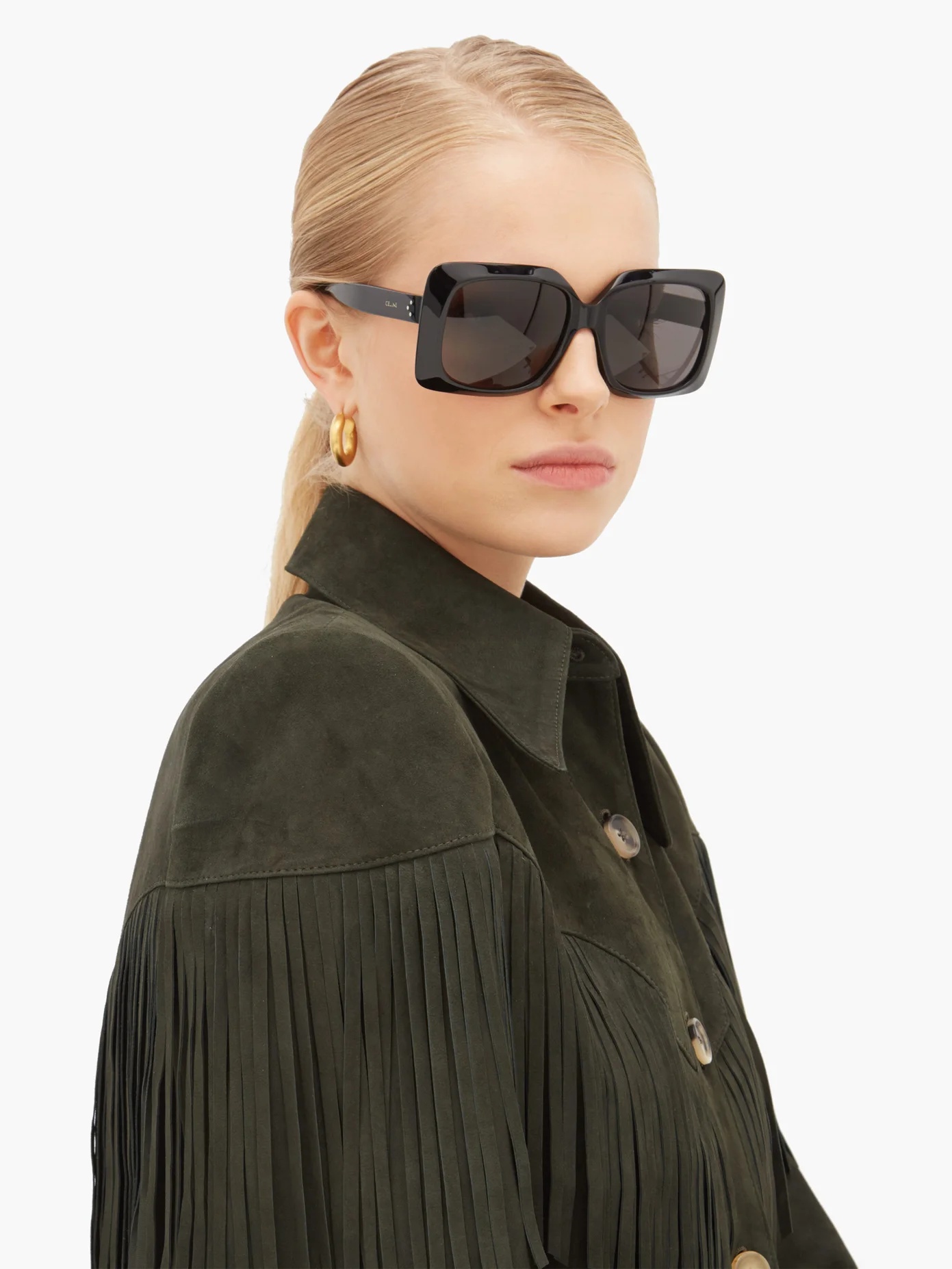 Oversized square acetate sunglasses - 2