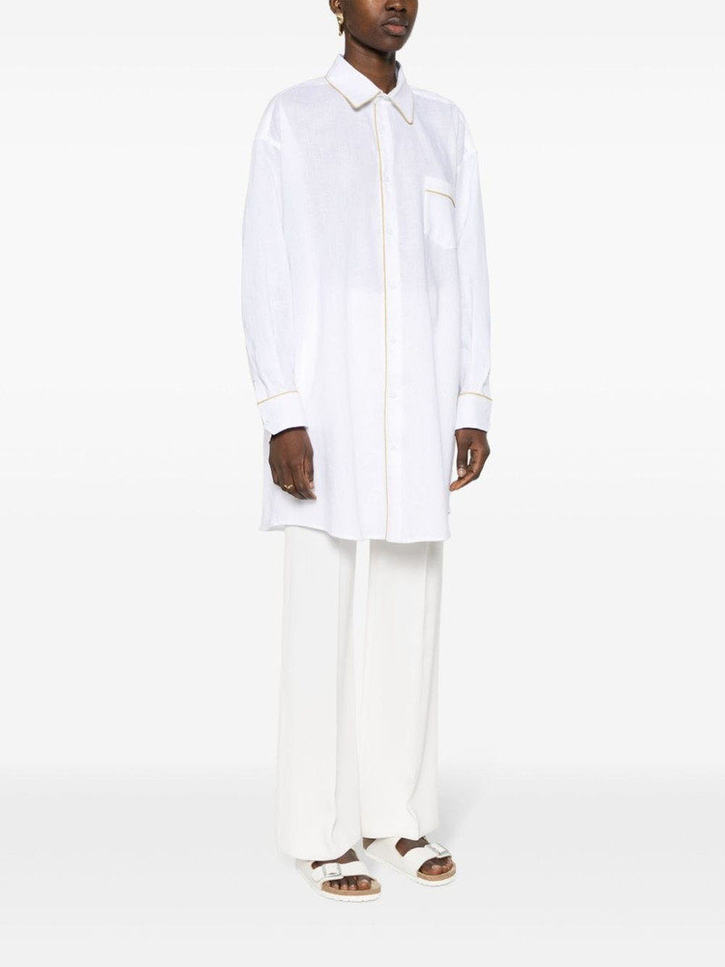 contrast-trim linen shirt 3