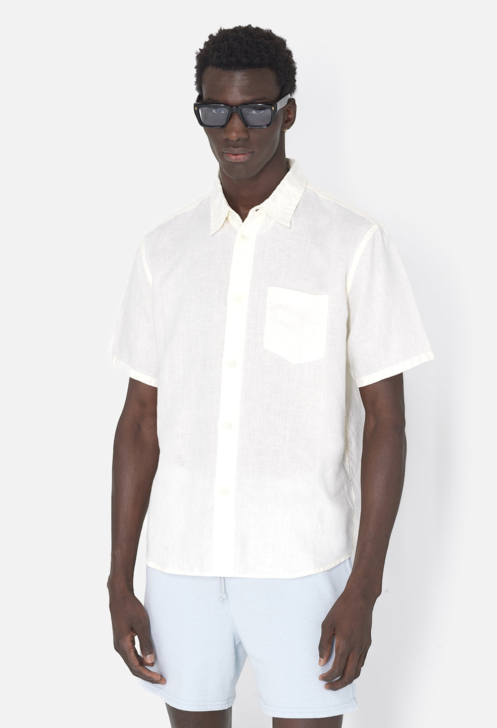 LINEN SS CLOAK BUTTON UP - 6