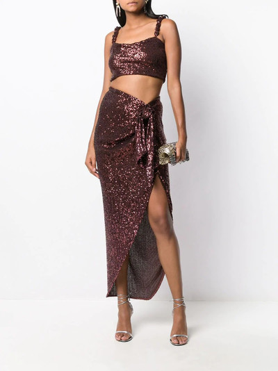 Balmain sequined tie-front midi skirt outlook