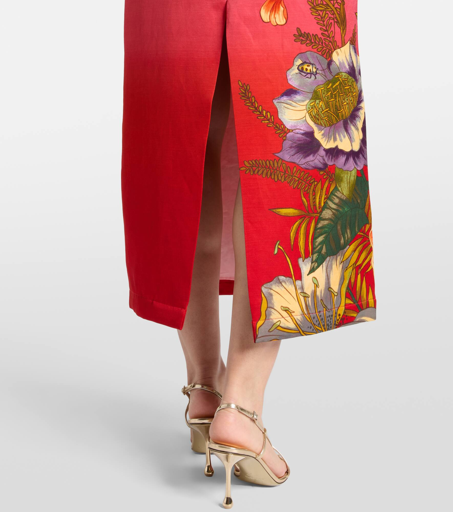 Inez ombré linen-blend midi dress - 5