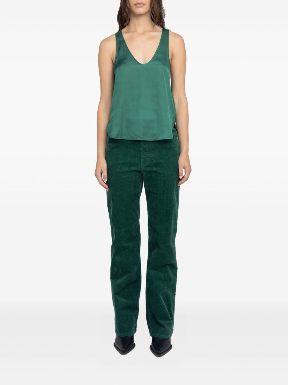 satin-effect sleeveless top - 2