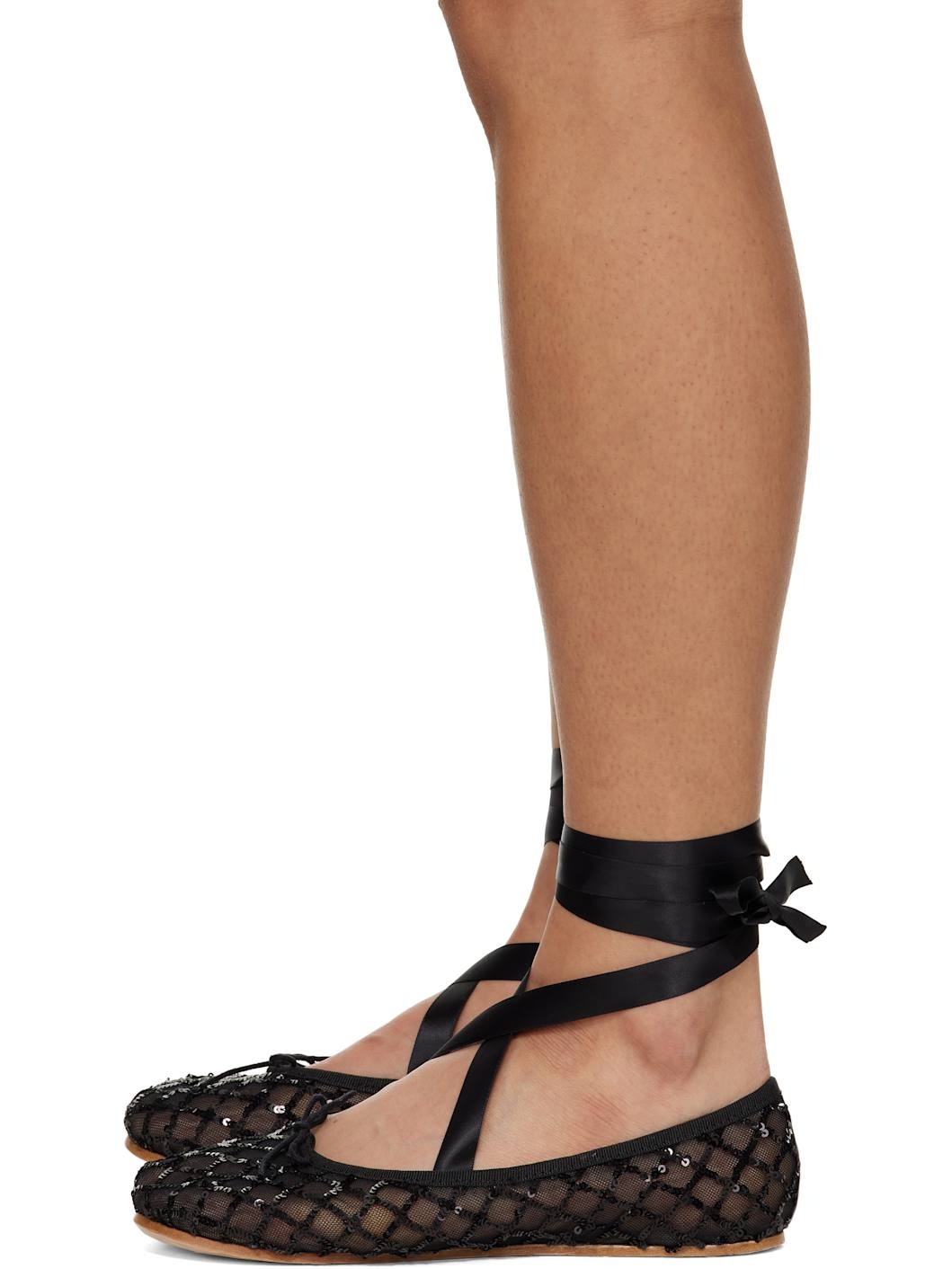 Black Sophia Ballerina Flats - 3
