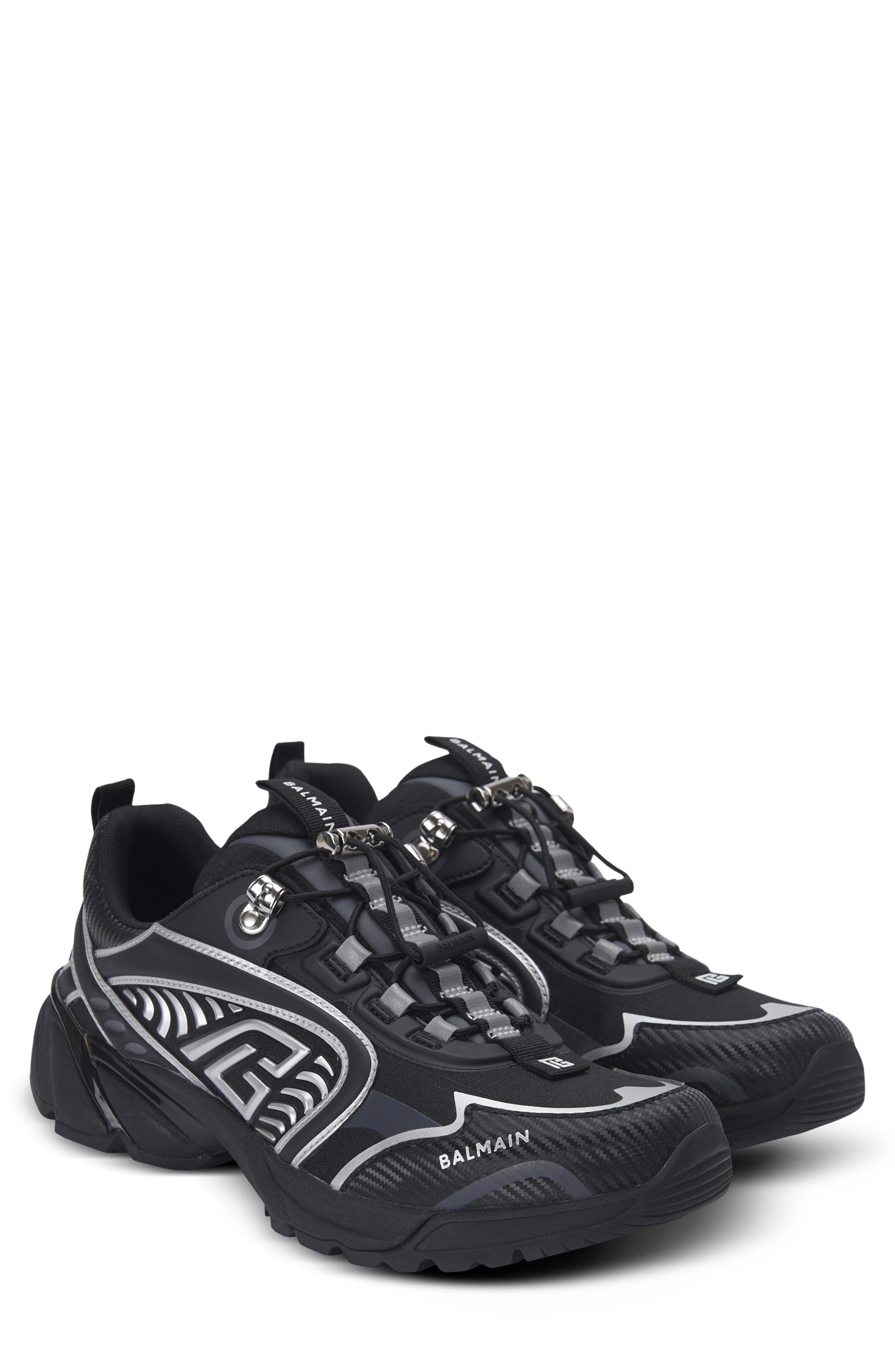 Balmain Cosmic Dust Low Top Sneaker in Eac Black/Silver at Nordstrom - 1