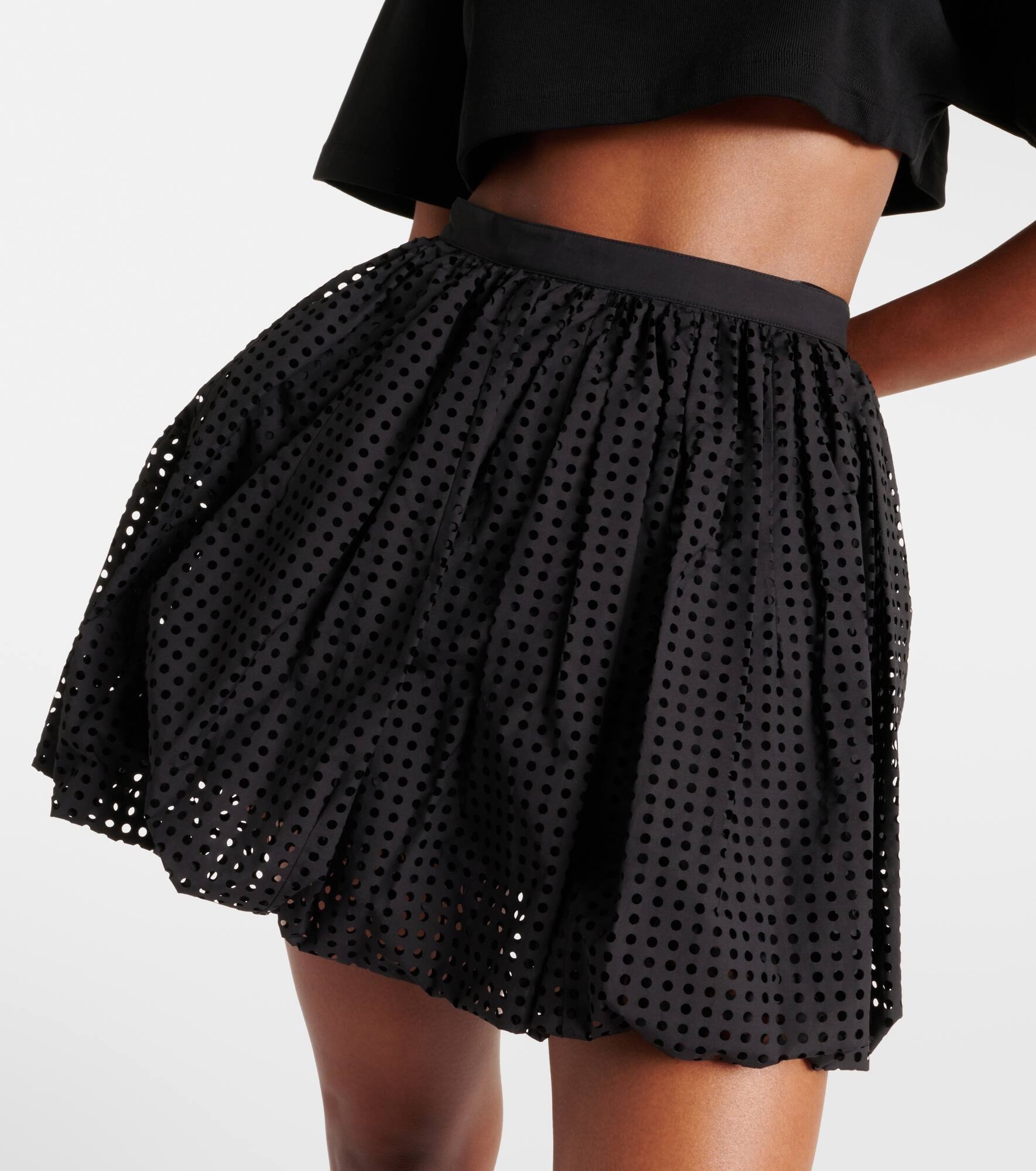 High-rise cotton-blend miniskirt - 4