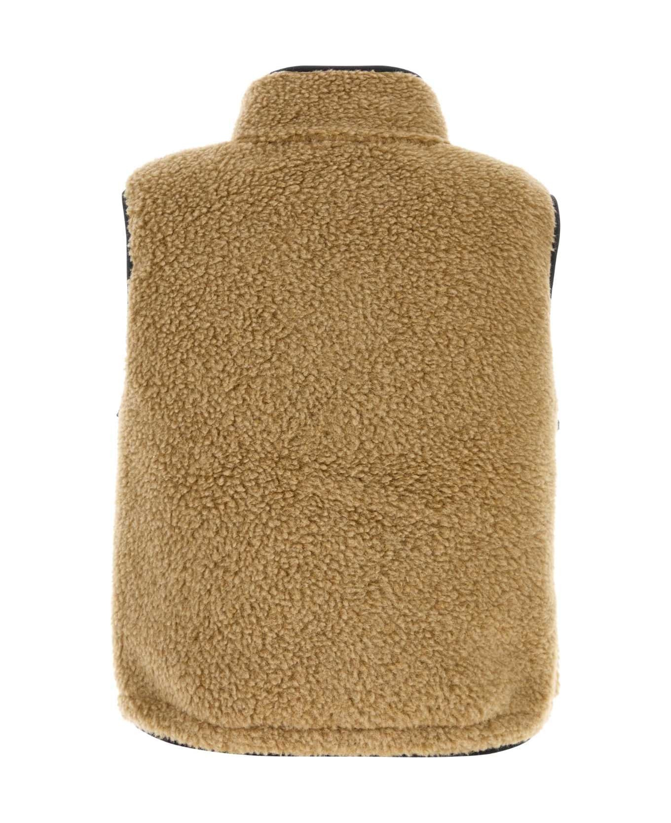 Camel Teddy Fabric Vest - 2