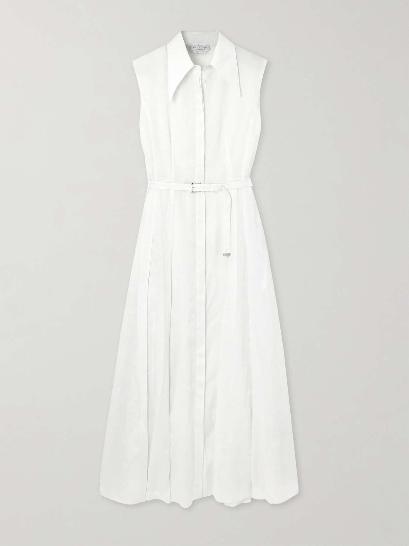 Durand belted pleated linen dress - 1