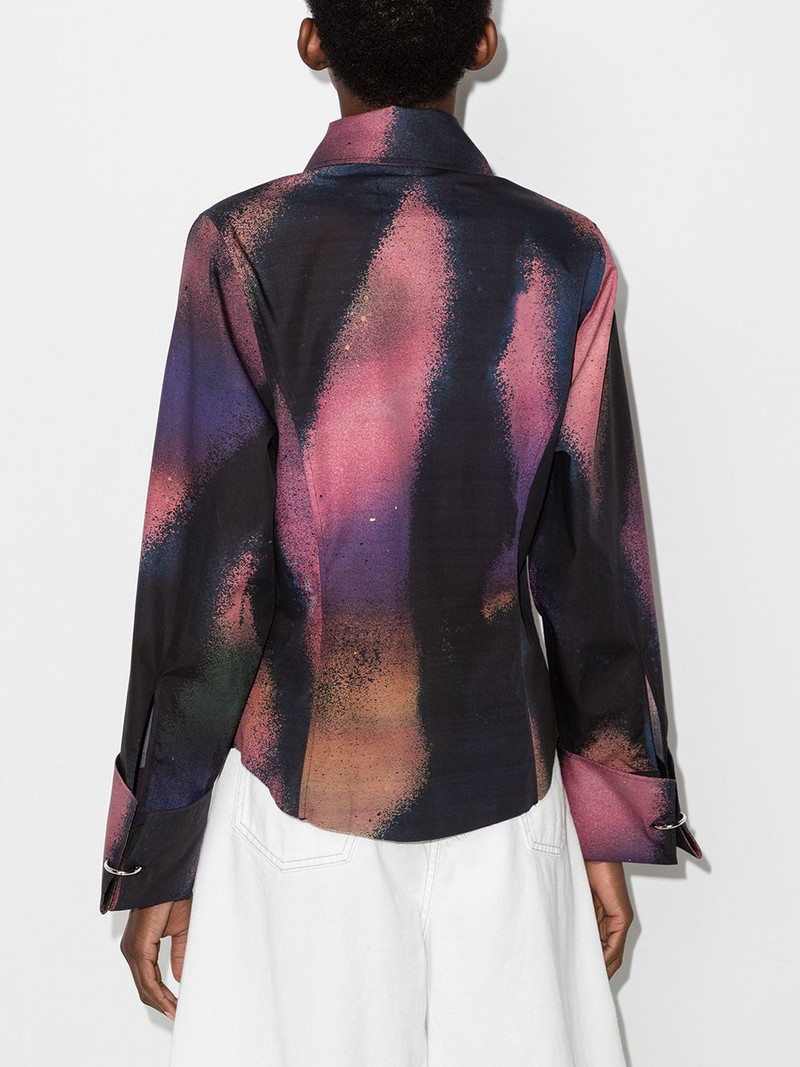 abstract print turn cuffs shirt 3