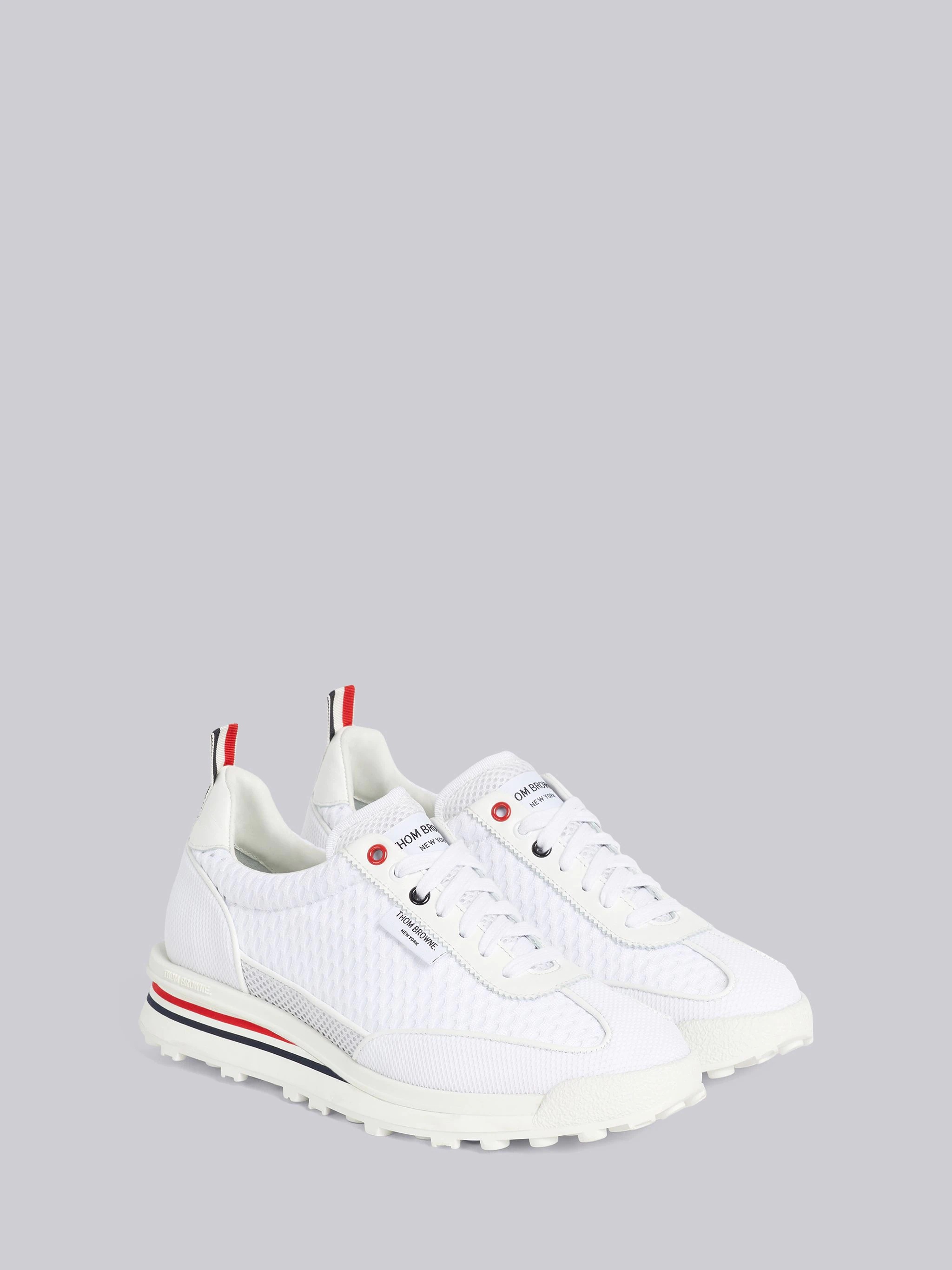 White Heavy Athletic Mesh Tech Runner - 3