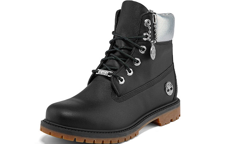 (WMNS) Timberland Heritage 6 Inch Waterproof Boots 'Black Full Grain with Silver Collar' A2M8GW - 3