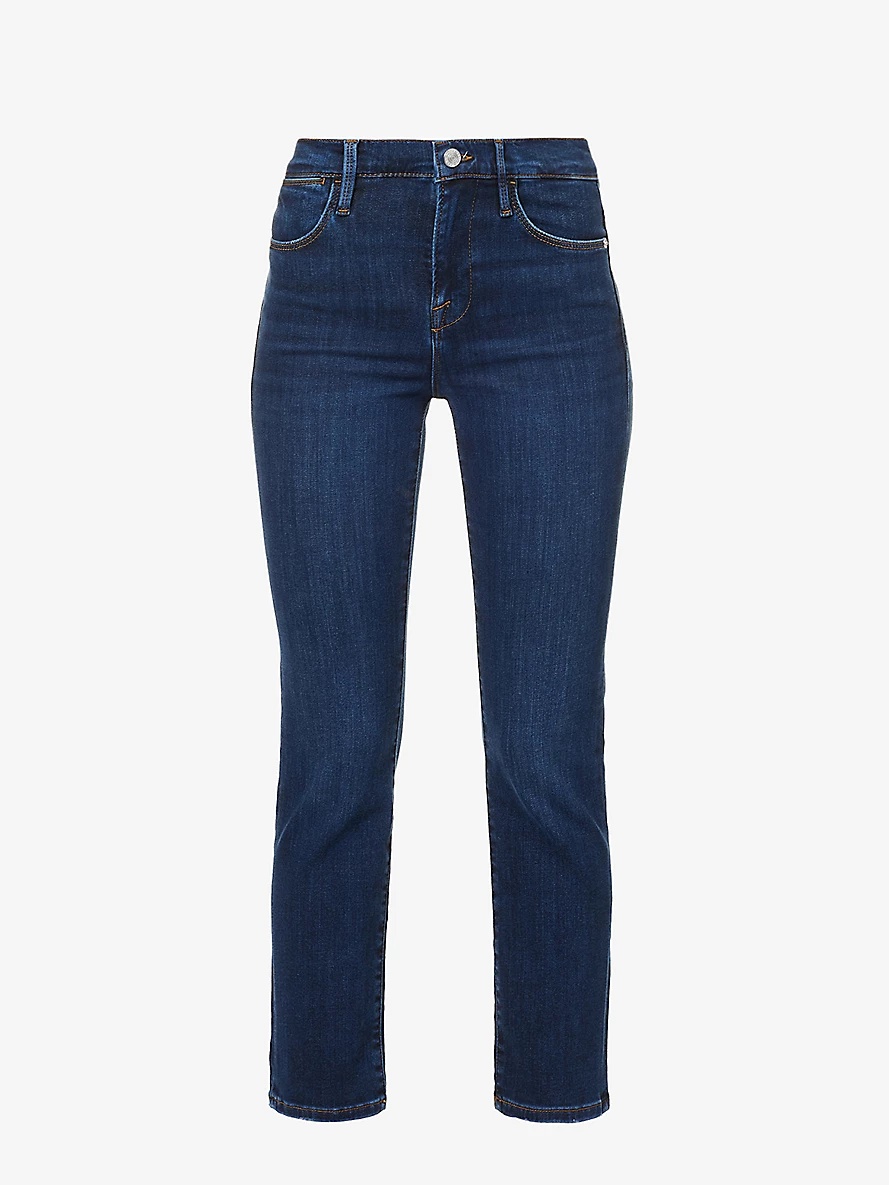 Le High Straight slip-pocket high-rise straight-leg stretch-denim jeans - 1