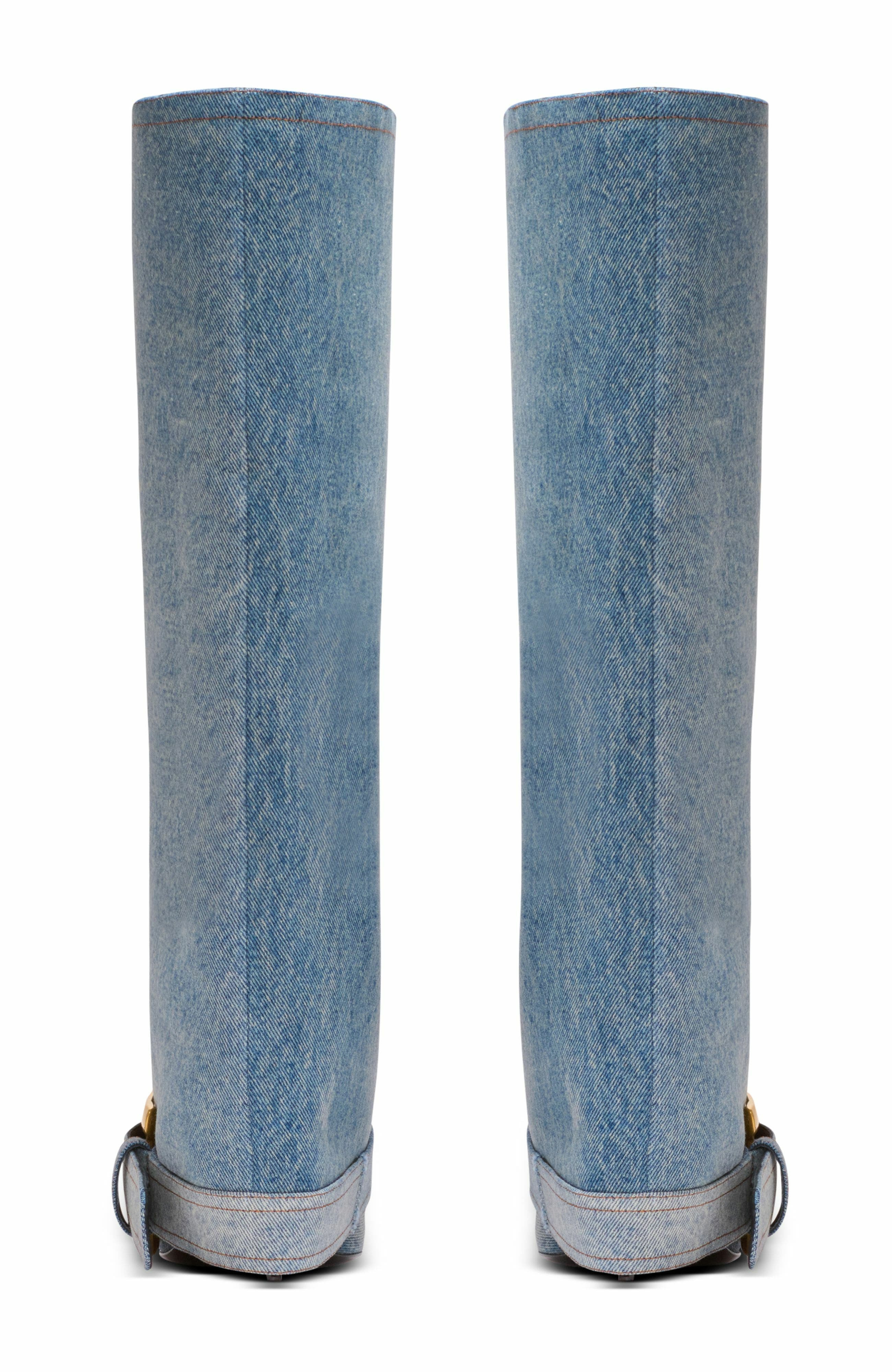 Balmain Anthem denim boots in Blue at Nordstrom - 3