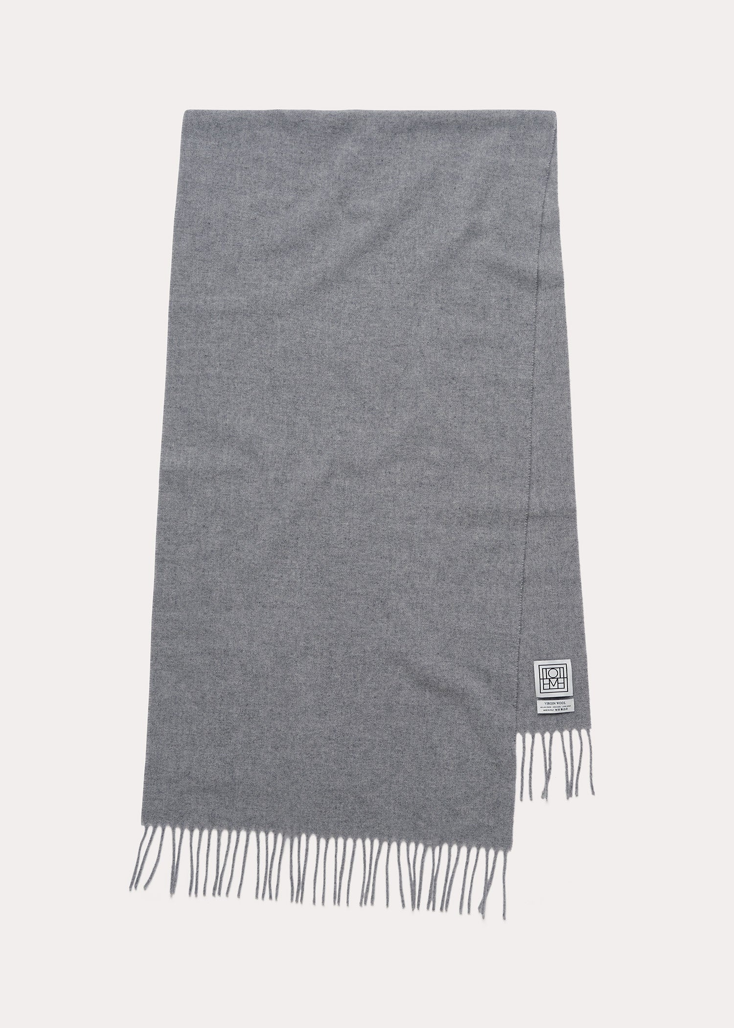 Classic wool scarf light grey mélange - 6