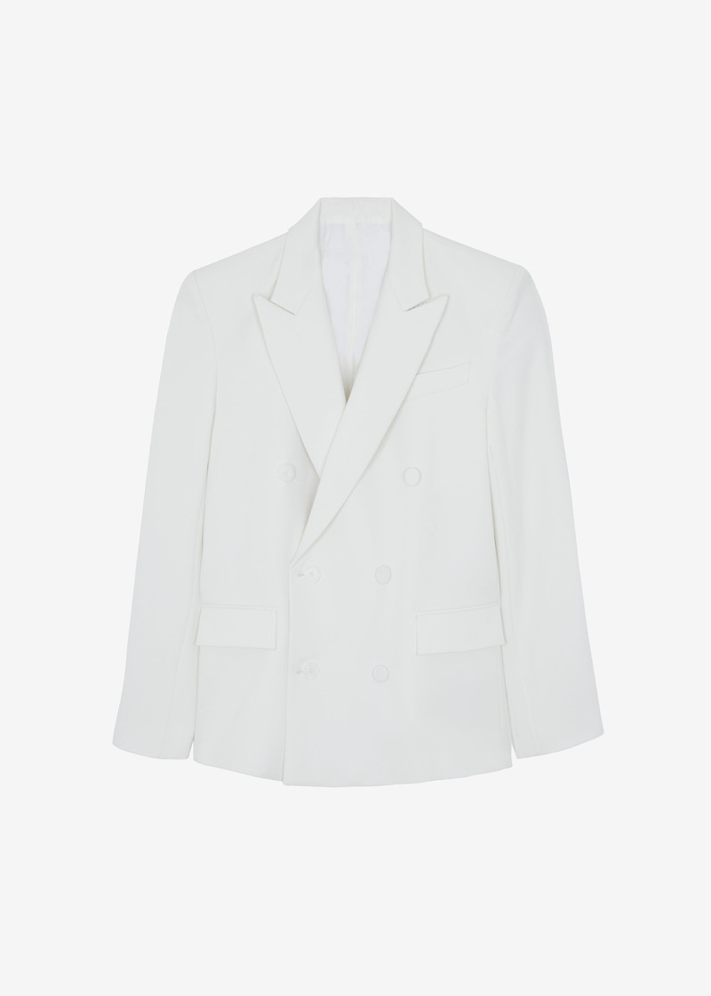 Zia Covered Buttons Blazer - White 12