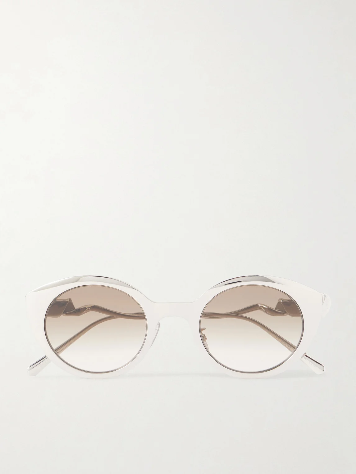 Coil Round-Frame Silver-Tone Sunglasses - 1