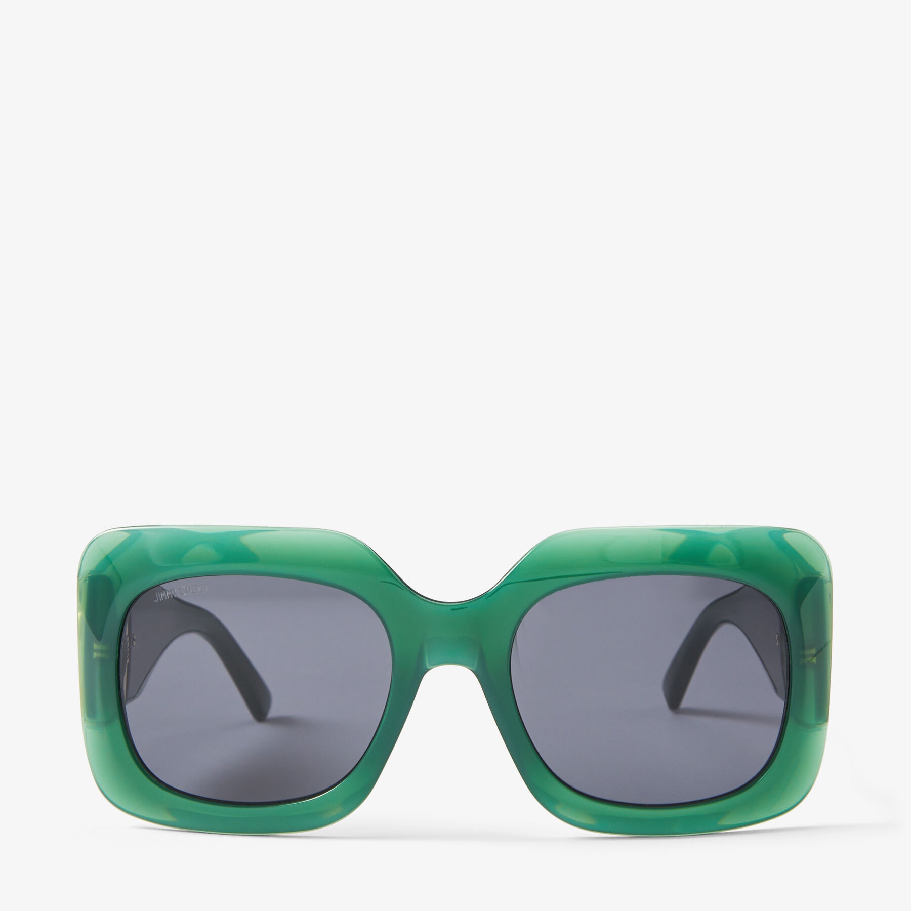 Gaya
Opal Green and Gold Square Frame Sunglasses with JC Emblem - 1
