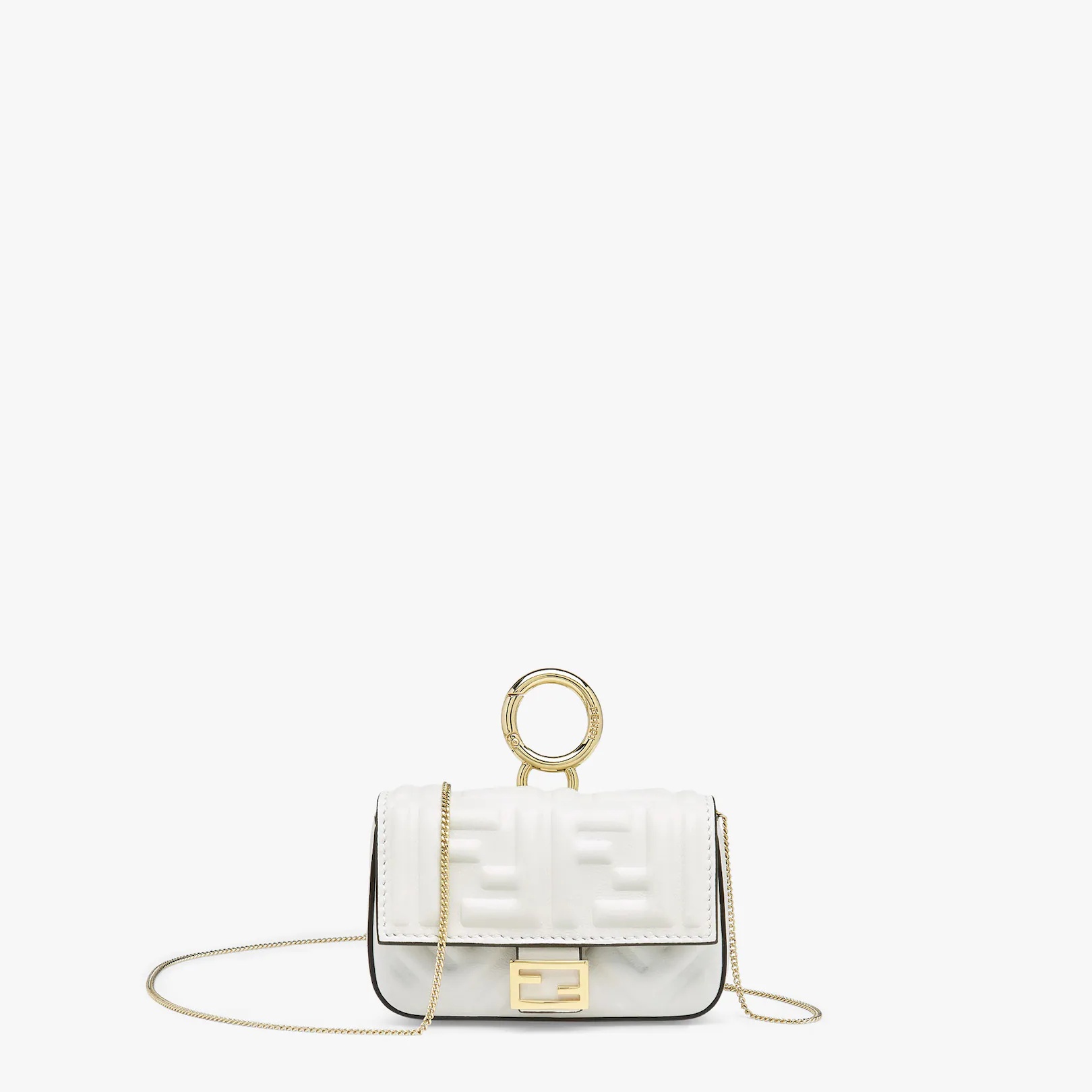 White nappa leather charm - 1