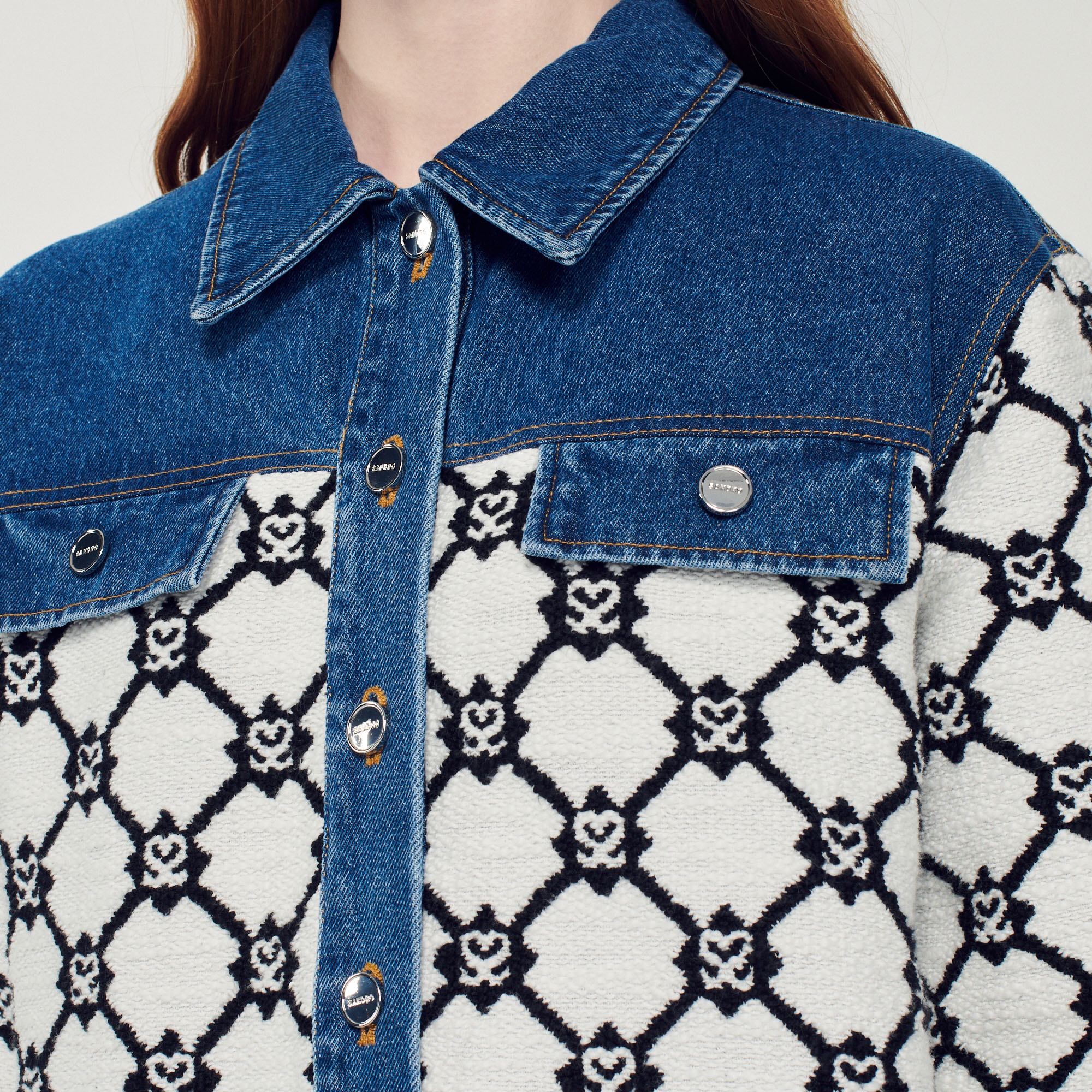 Knit and denim coatigan - 4