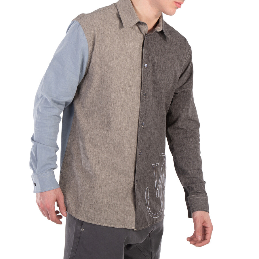 JW Anderson Anchor Patchwork Classic-Fit Cotton Shirt - 3