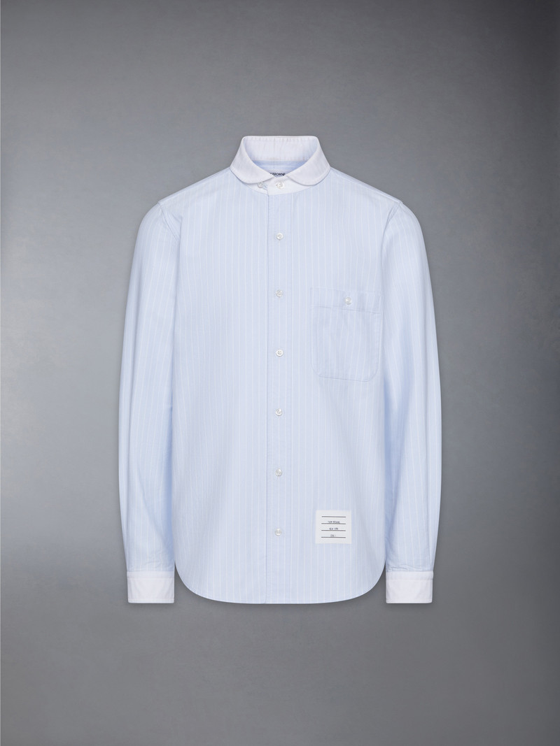 PINSTRIPE OXFORD SHAWL COLLAR SHIRT 1