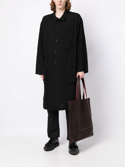 Yohji Yamamoto classic-collar front-fastening raincoat outlook
