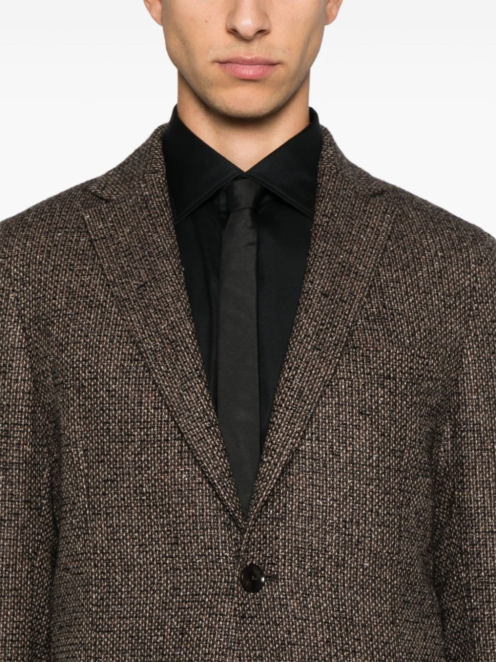 interwoven-design blazer - 5