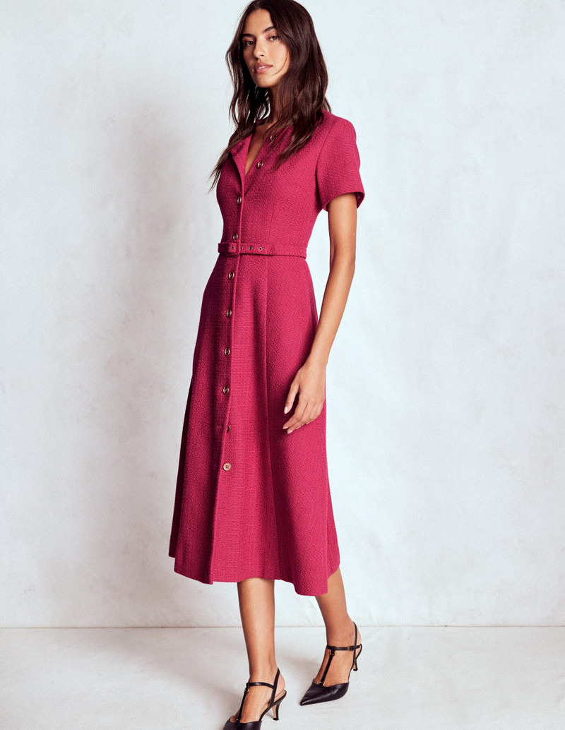 Charlotte Cotton Midi Dress-Bright Cherry 5