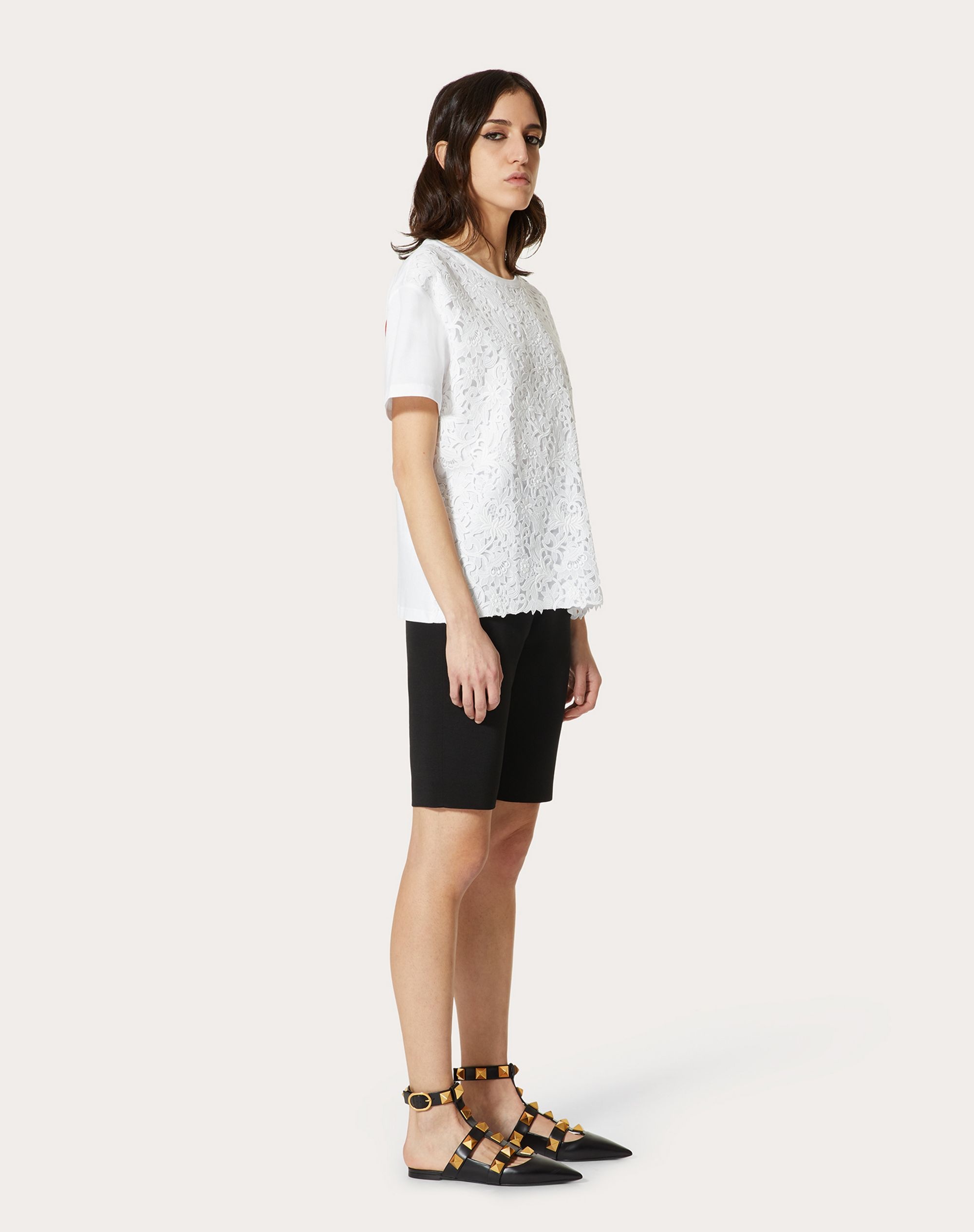 JERSEY AND MACRAMÉ T-SHIRT - 2