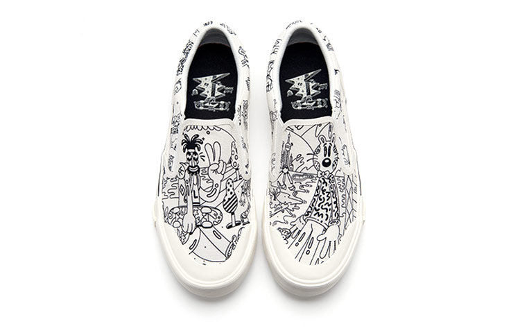 (WMNS) Li-Ning Boogle x Steven Harrington Skate Shoes 'White Black' AECR072-3 - 4