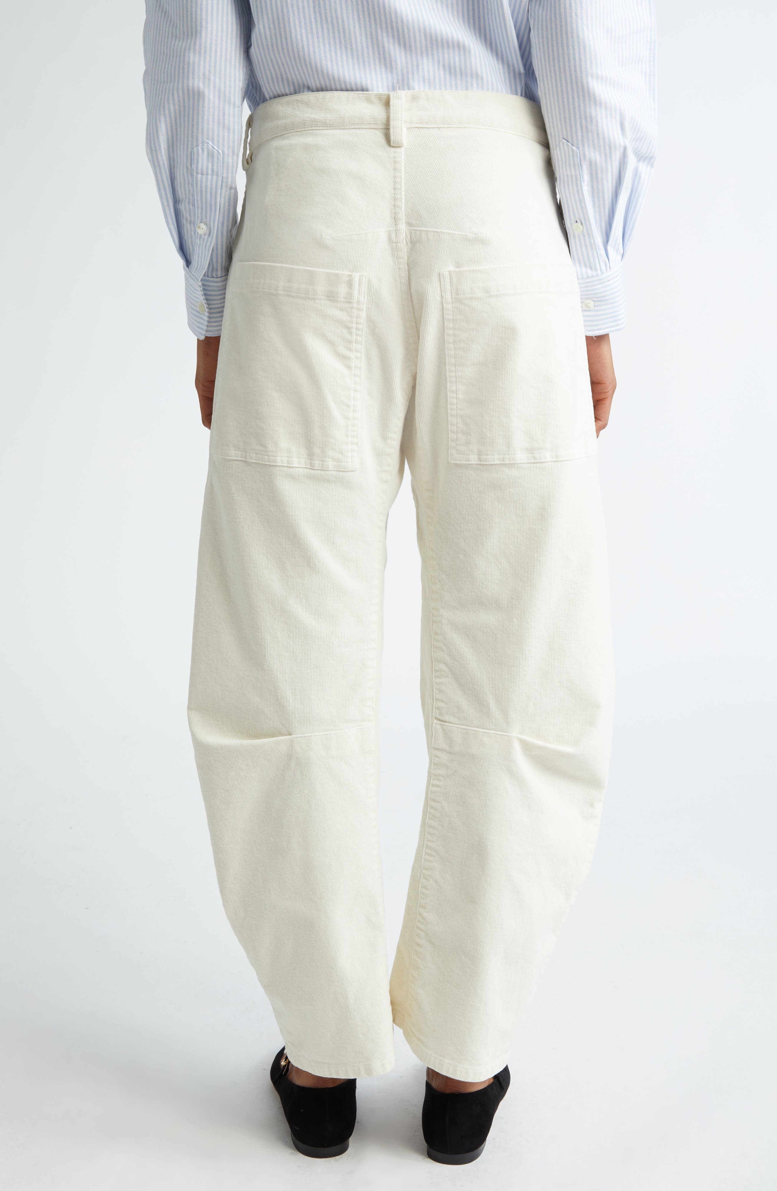 Nili Lotan Shon Corduroy Pants in Stone at Nordstrom - 3