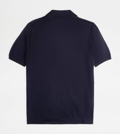 Tod's POLO SHIRT IN WOOL KNIT - BLUE outlook