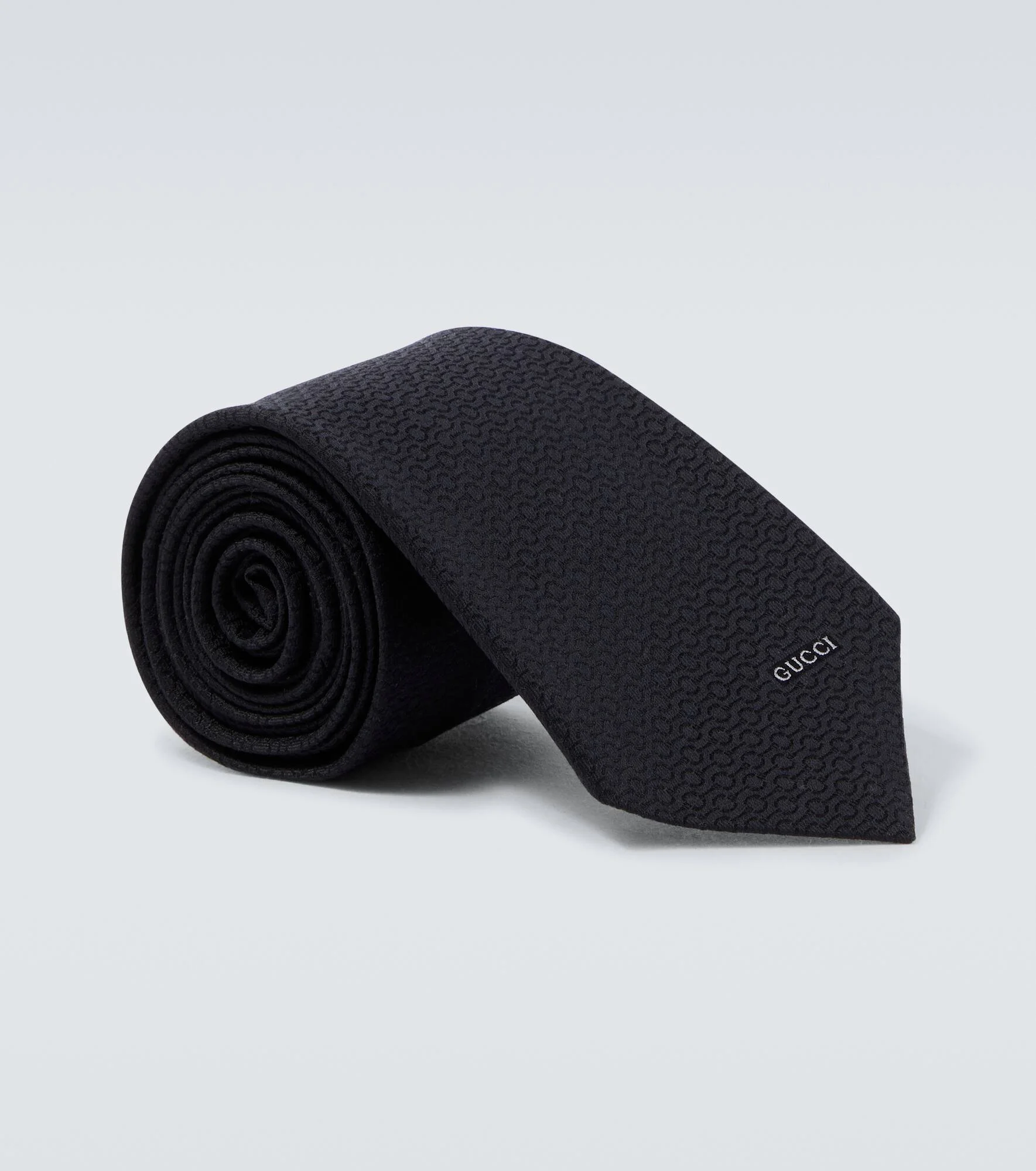 Horsebit silk jacquard tie - 1