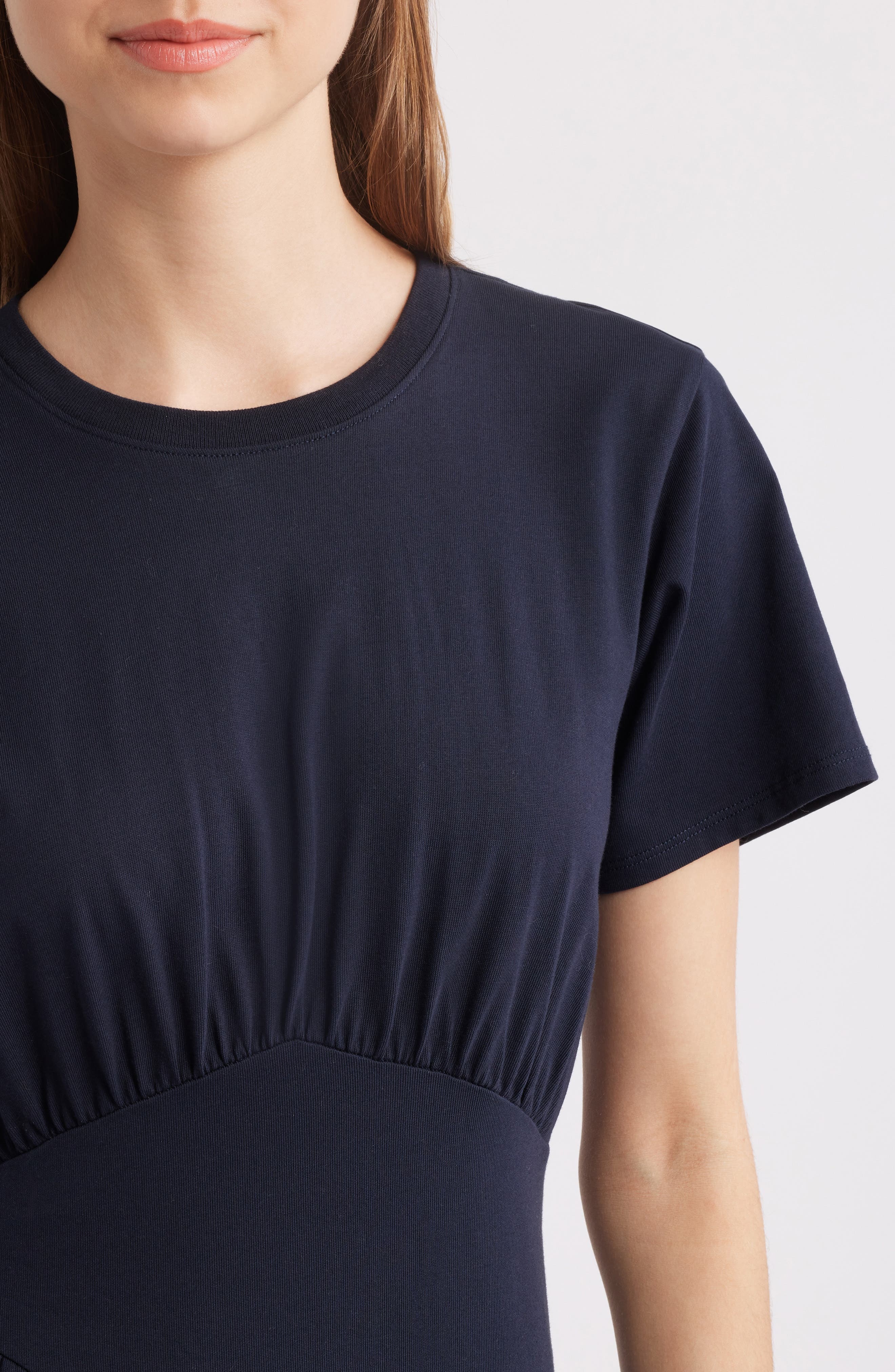 FRAME Asymmetric Tiered Ruffle Knit Dress in Navy at Nordstrom - 4