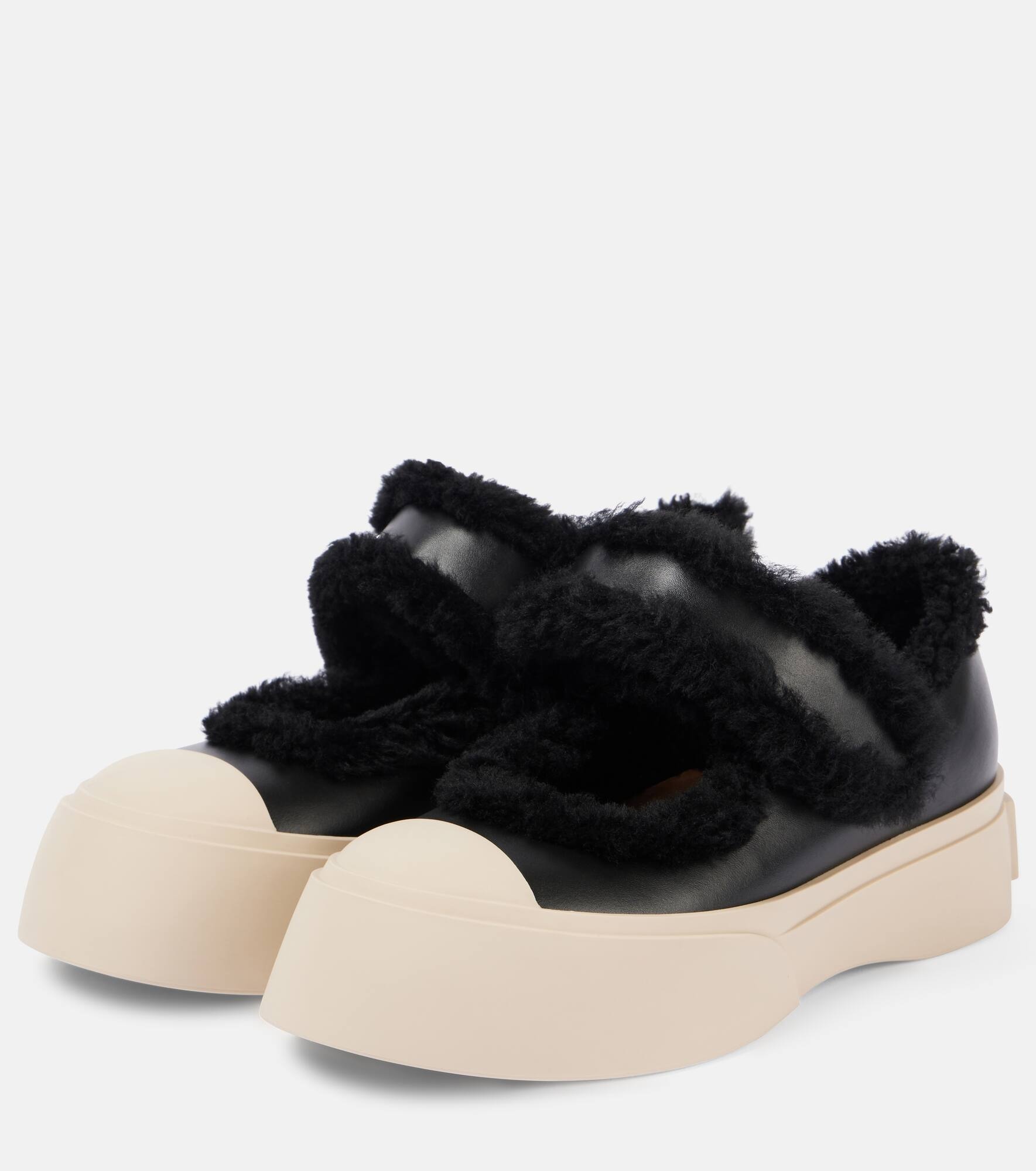 Pablo shearling-lined leather sneakers - 4