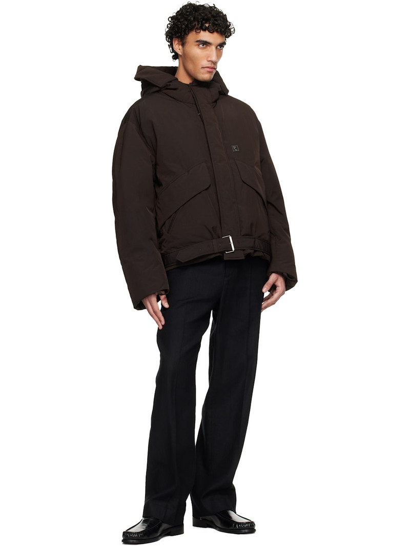 Wooyoungmi Brown Hooded Goose Down Jacket outlook