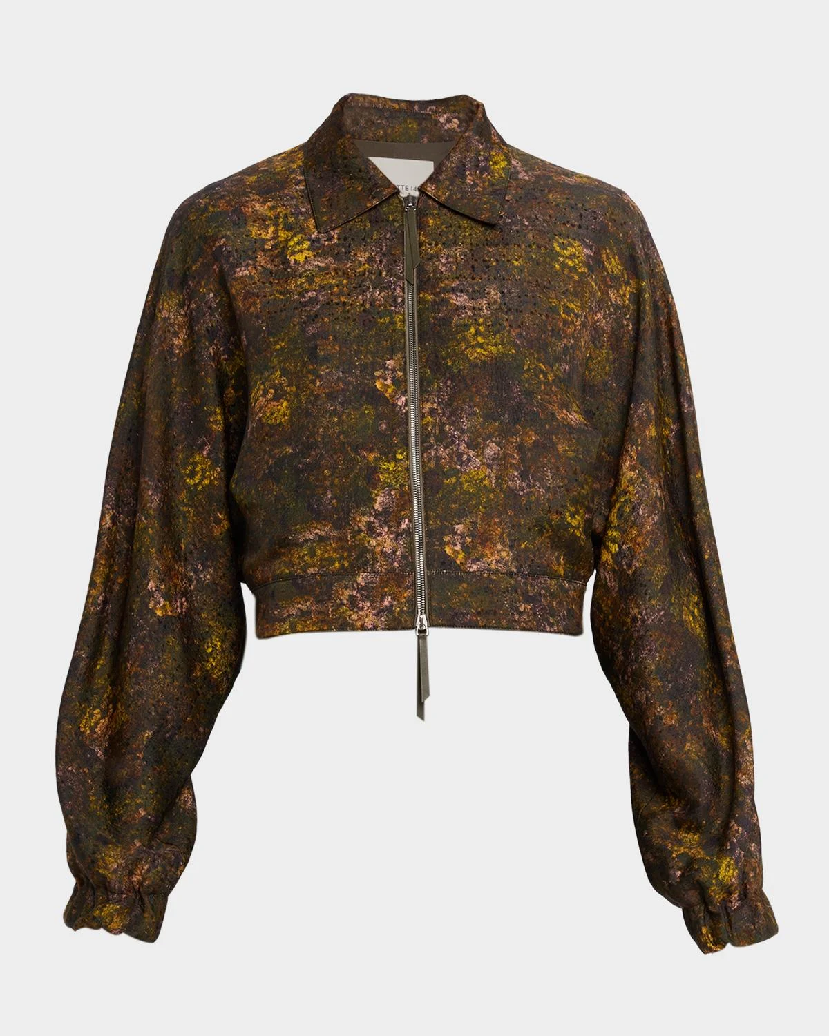 Impression Silk-Wool Jacquard Bomber Jacket - 1