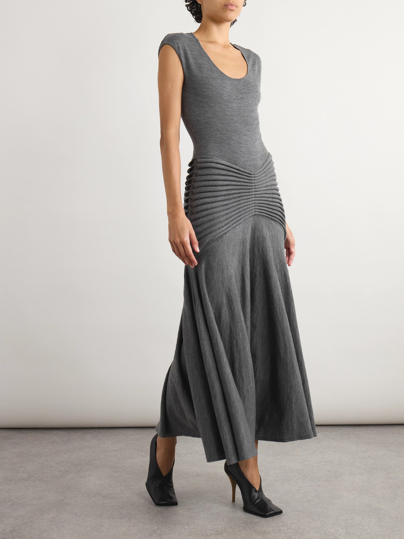 Alaïa Pleated Wool Maxi Dress outlook
