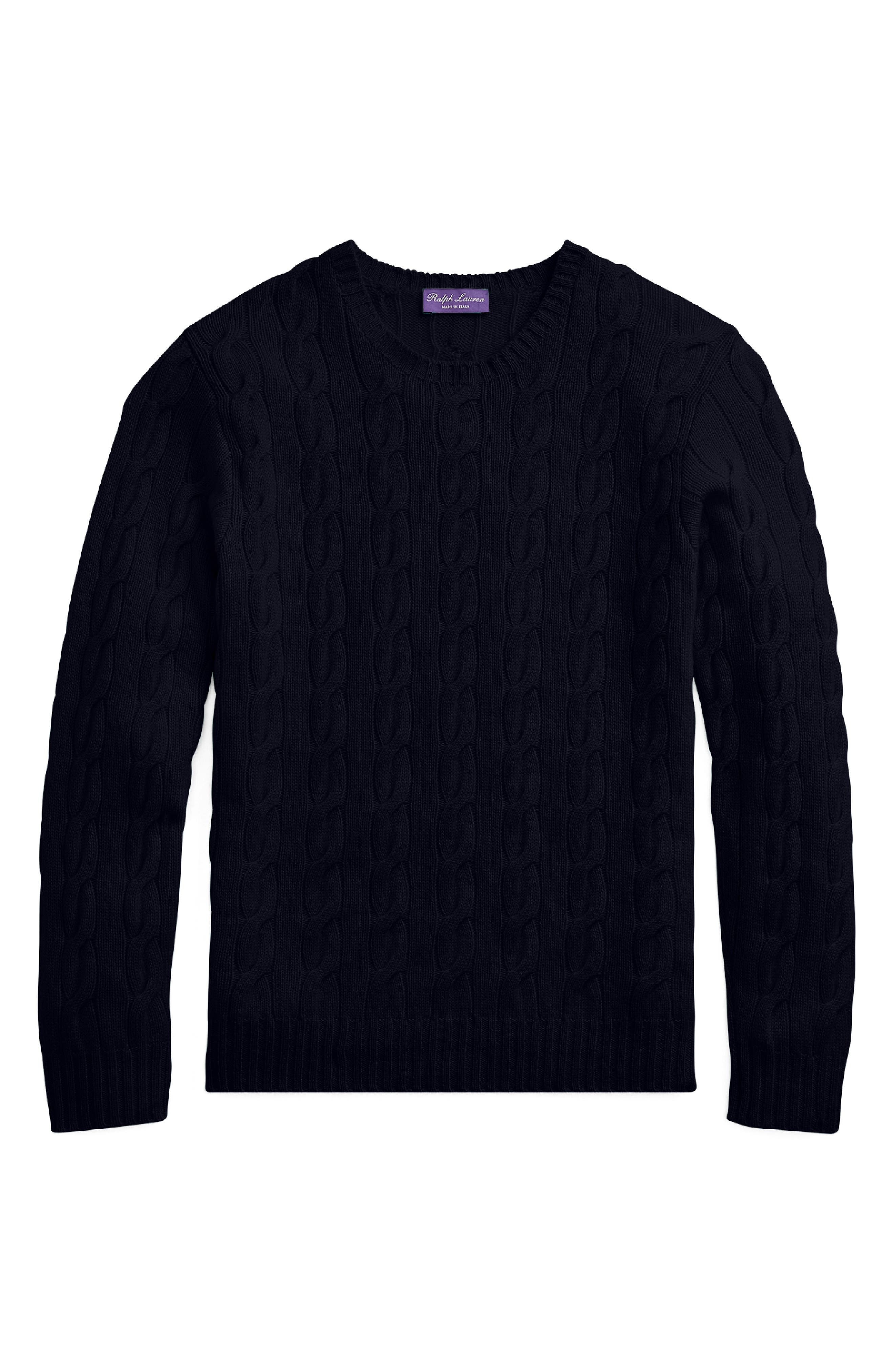 Cable Stitch Cashmere Crewneck Sweater - 5