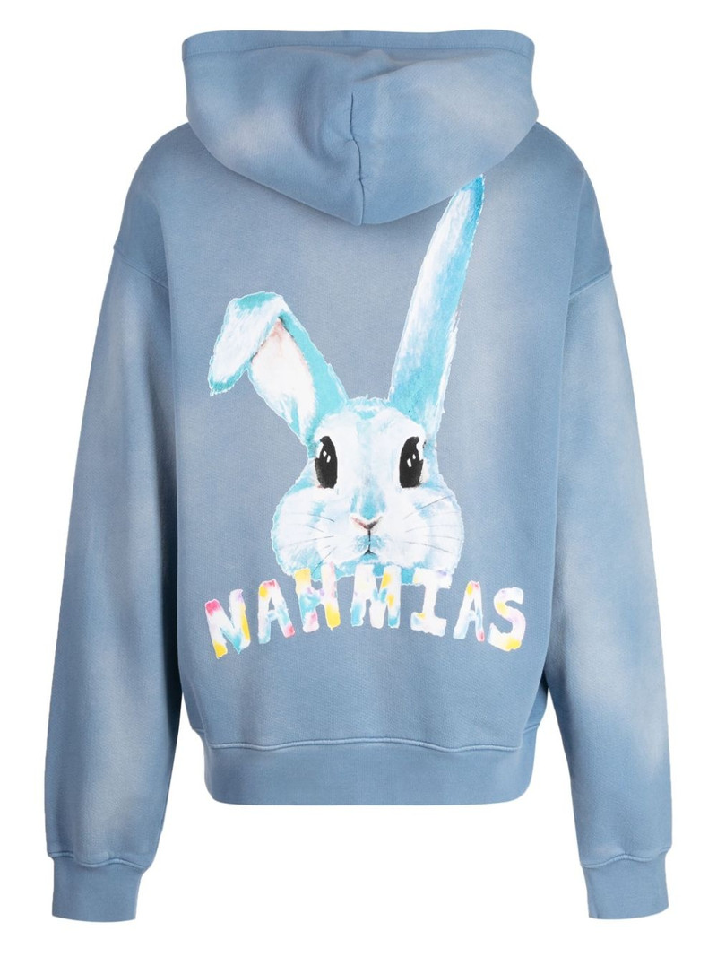 NAHMIAS Bunny-print cotton hoodie outlook