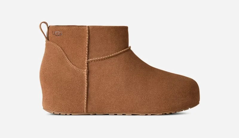 ® Women's Classic Mini Enwrap Sheepskin Classic Boots in Chestnut - 1