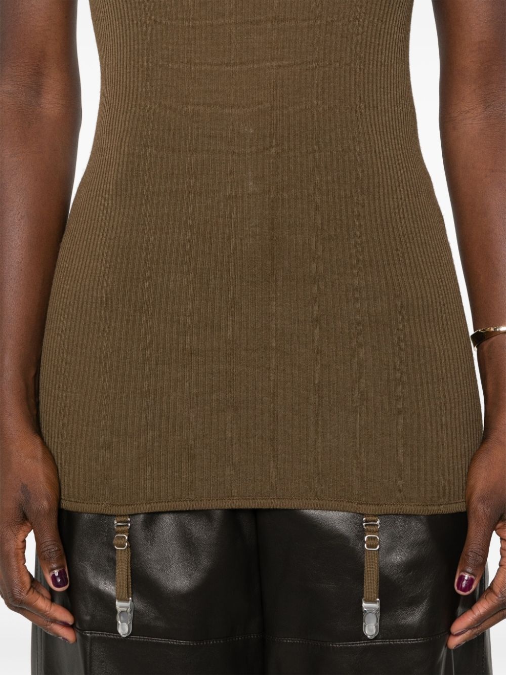 suspenders-detail seamless tank top - 5