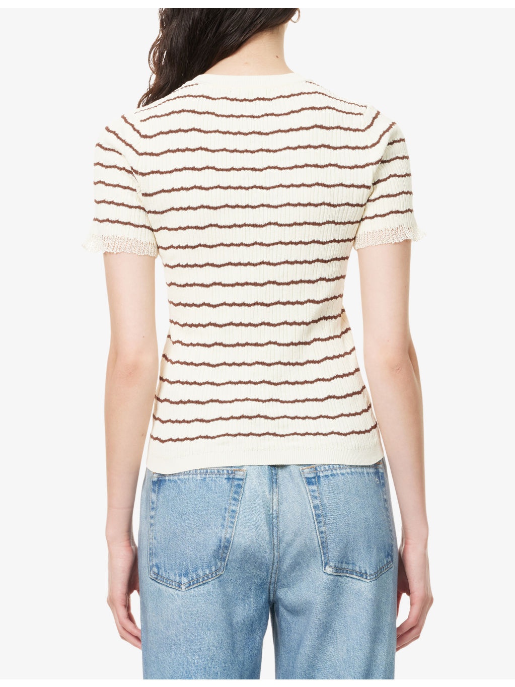 Chiara Striped Cotton-Blend Ribbed Knit Top - 4