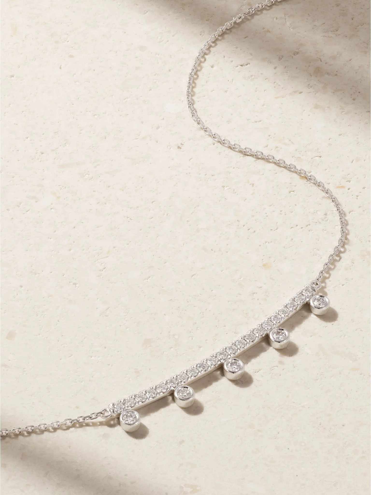 Dewdrop 18-karat white gold diamond necklace Gold - 1