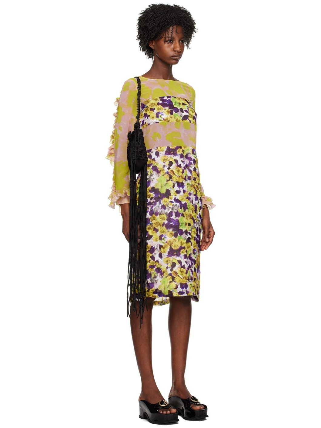 Yellow & Purple Dire Midi Dress - 2