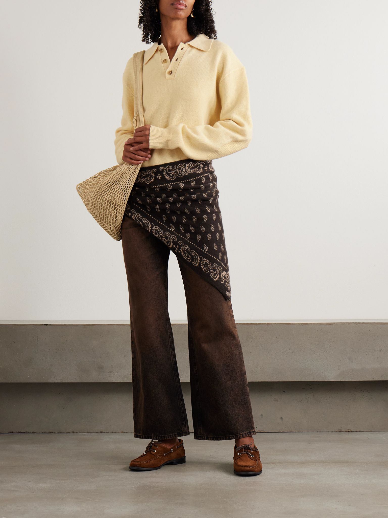 Allday cashmere polo shirt Yellow - 2