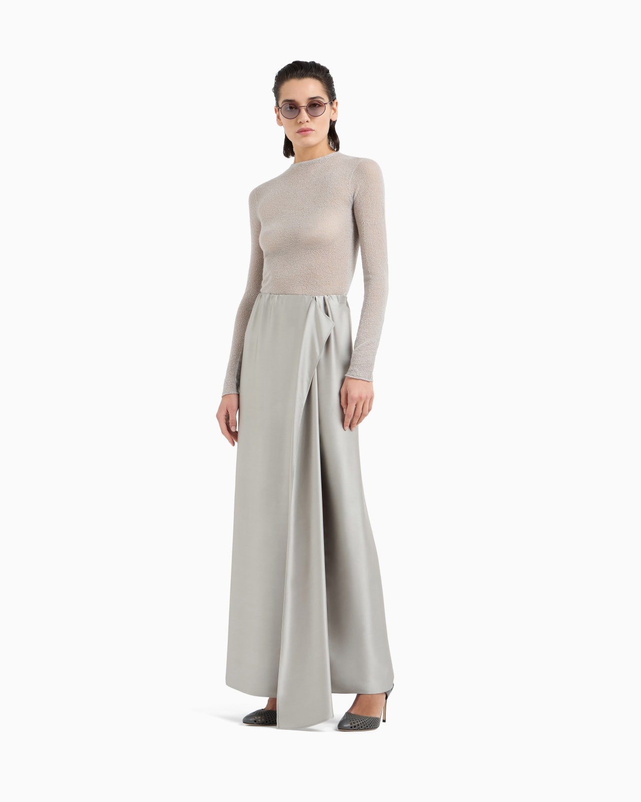 LONG SKIRT IN DOUBLE SILK SATIN - 2