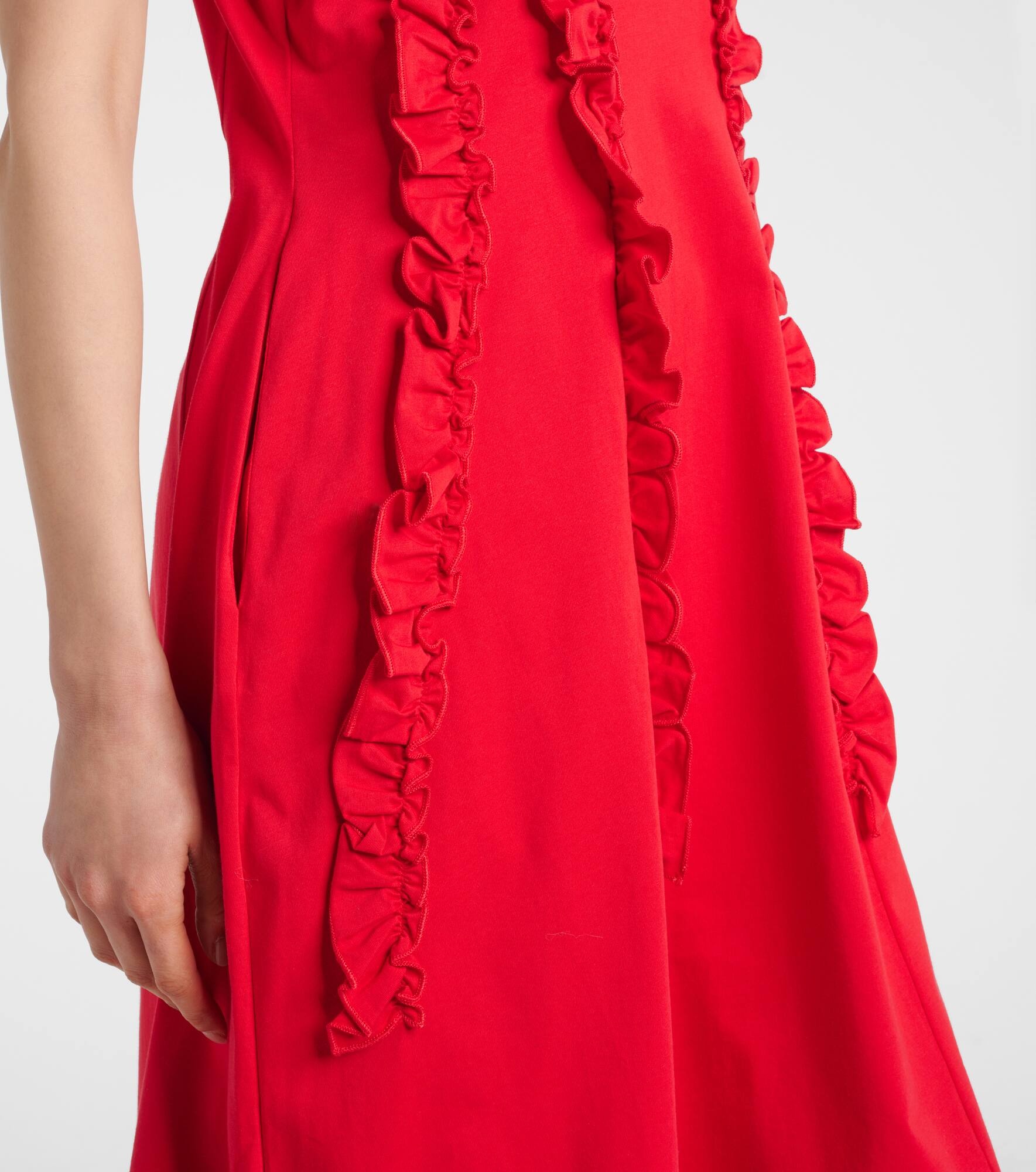 Ruffled cotton tulle midi dress - 5