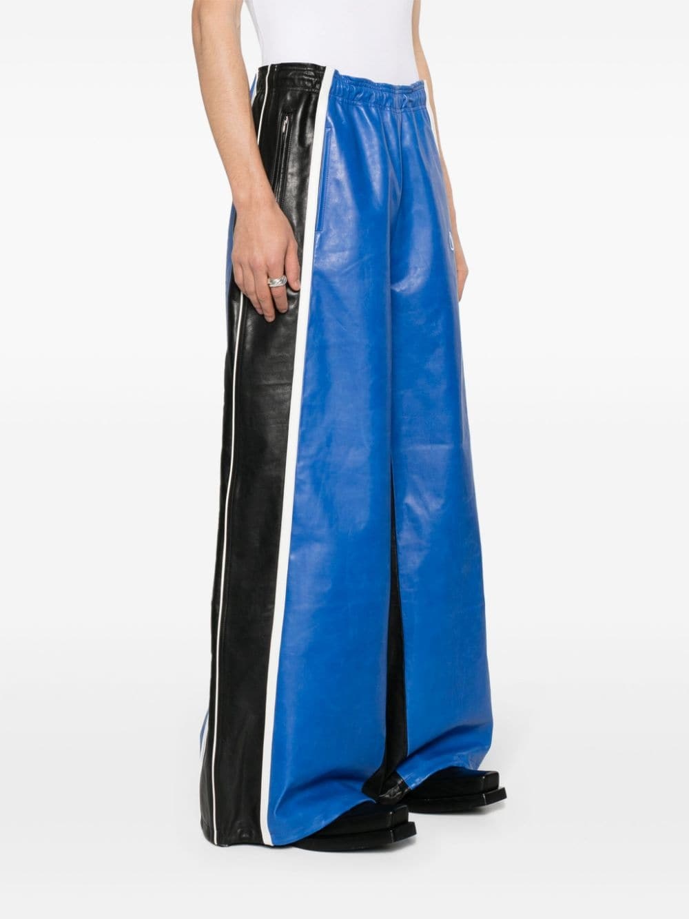 colourblock leather trousers - 4